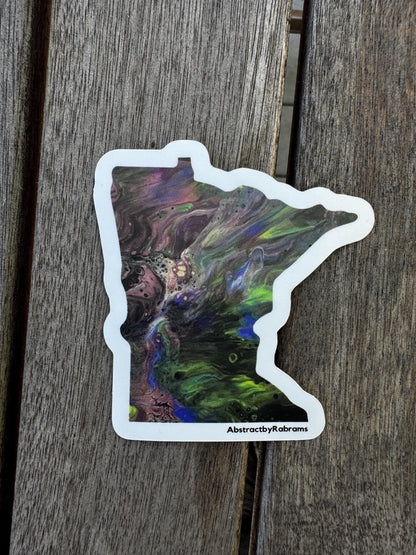 Minnesota Sticker - 3" - Rainbow, Trans Pride, and Cool Colors - Polypropylene