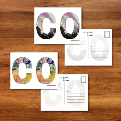 Colorado Abbreviation Postcard - CO -  4.25"x5.5" - Rainbow