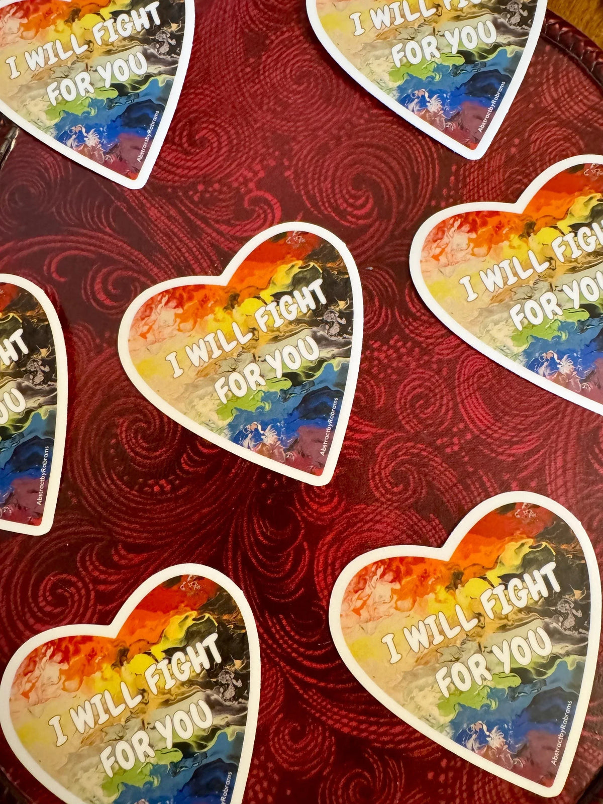 I Will Fight For You Vinyl Sticker - 3" - Rainbow
