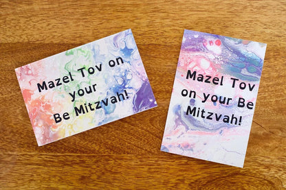 Mazel Tov on Your Be Mitzvah Greeting Card - Rainbow - Pastel - 4"x6"