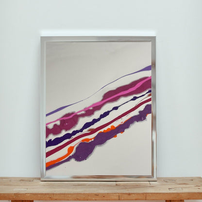 Minimalist Art Print - White, Pink, Orange, Purple