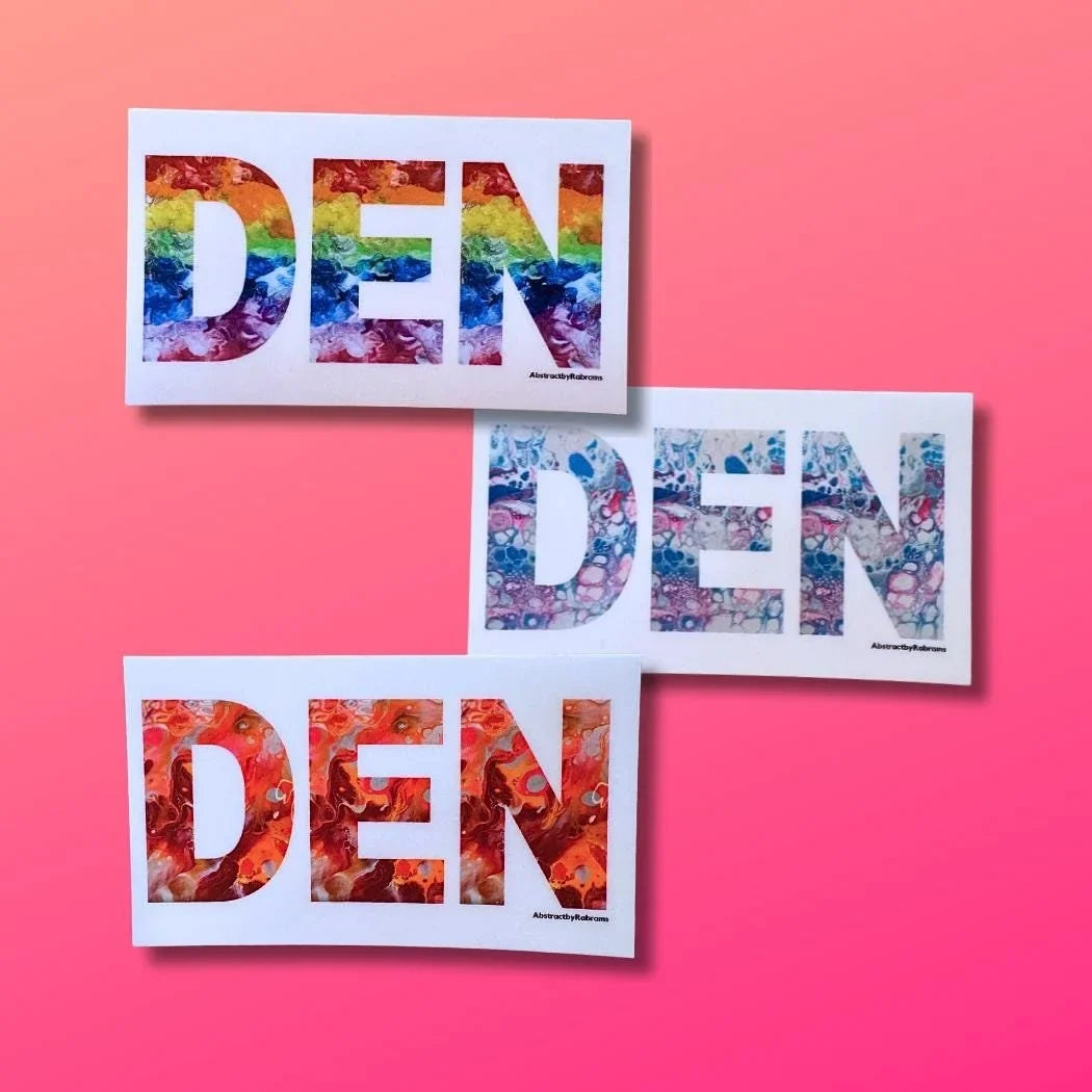 Denver Abbreviation "DEN" Stickers - 3"x1.75" - Vinyl - Weatherproof