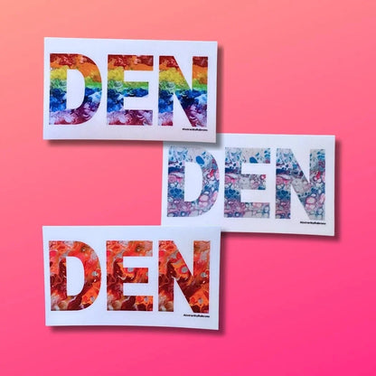 Denver Abbreviation "DEN" Stickers - 3"x1.75" - Vinyl - Weatherproof