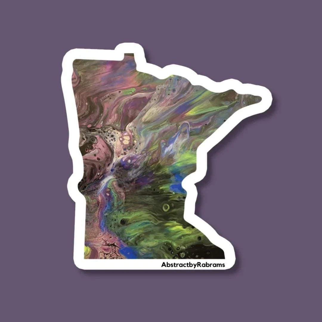 Minnesota Sticker - 3" - Rainbow, Trans Pride, and Cool Colors - Polypropylene
