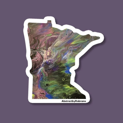 Minnesota Sticker - 3" - Rainbow, Trans Pride, and Cool Colors - Polypropylene