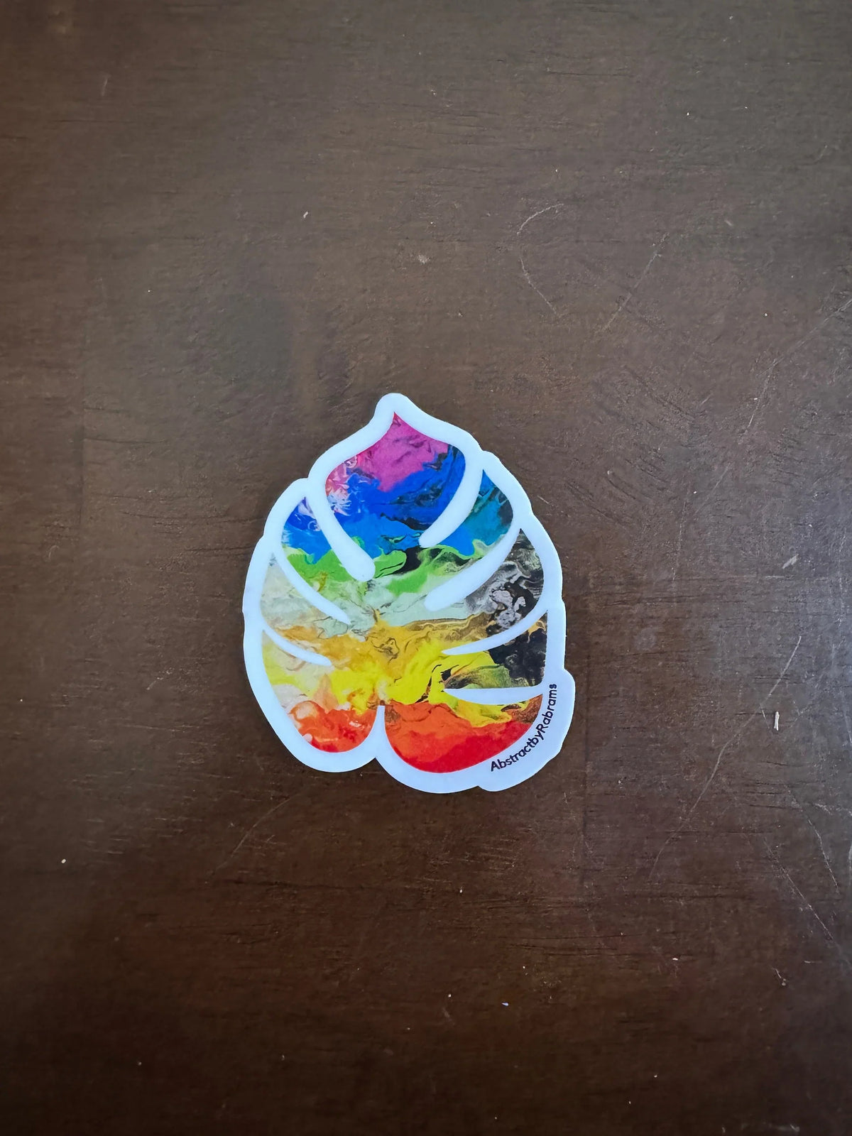 Monstera Sticker - 3″ - Vibrant Rainbow - Vinyl