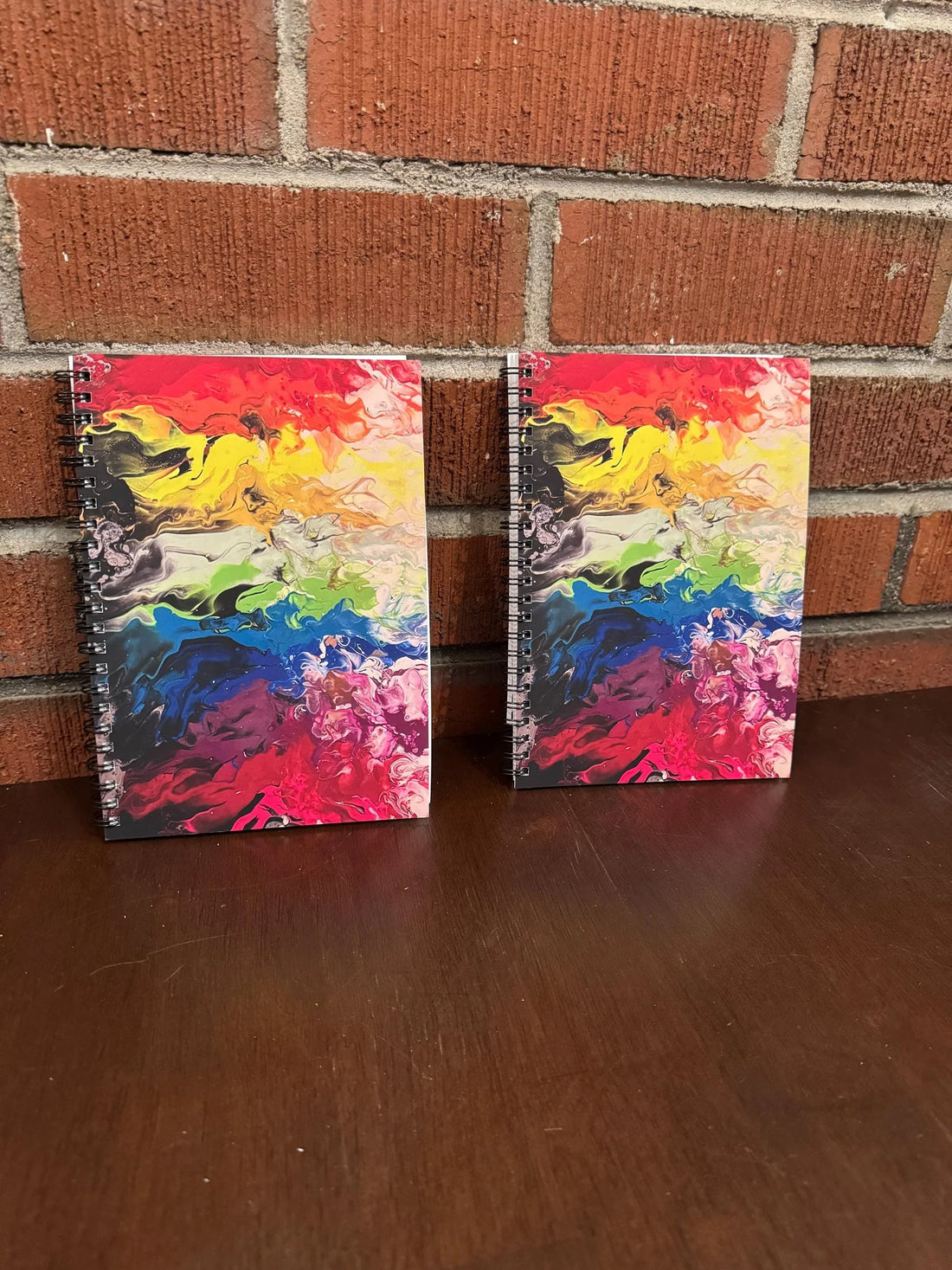 Fiery Rainbow Soft Touch Cover Spiral Journal -  5.5"x8"
