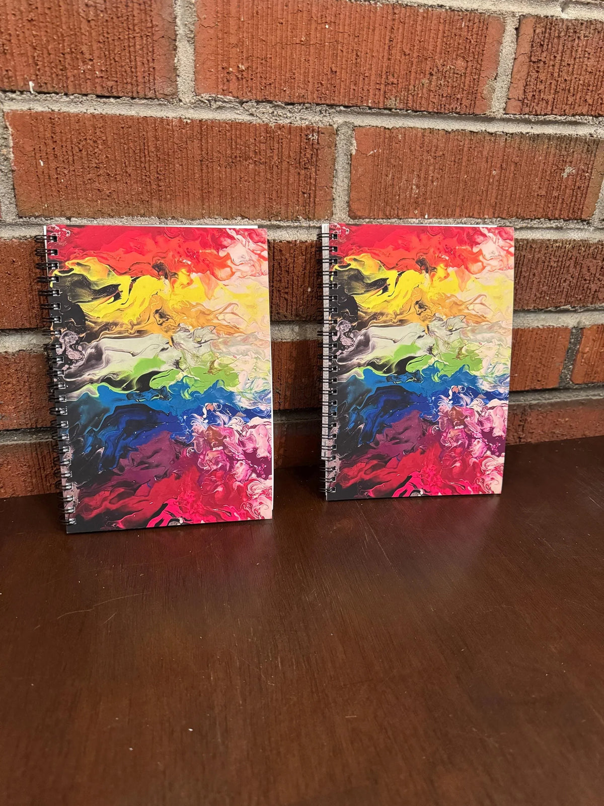 Fiery Rainbow Soft Touch Cover Spiral Journal -  5.5"x8"