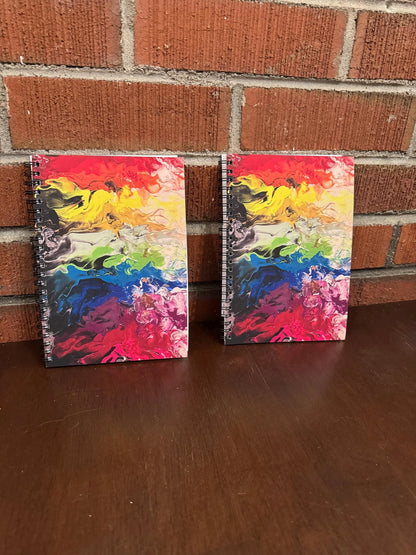 Fiery Rainbow Soft Touch Cover Spiral Journal -  5.5"x8"