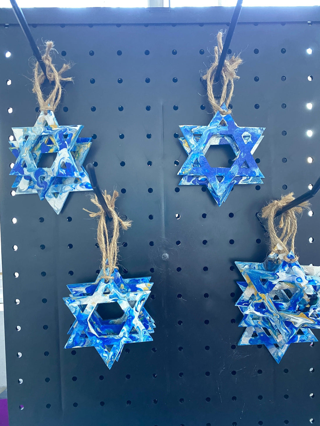 Painted Wooden Jewish Star decorations