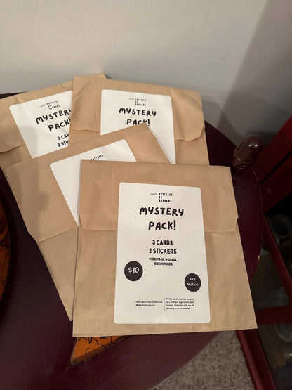 Mystery Card and Sticker Pack – 3 Greeting Cards + 2 Stickers, $23 Value for $10