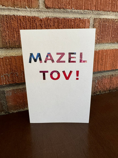 Mazel Tov Greeting Card - Colorful Letters