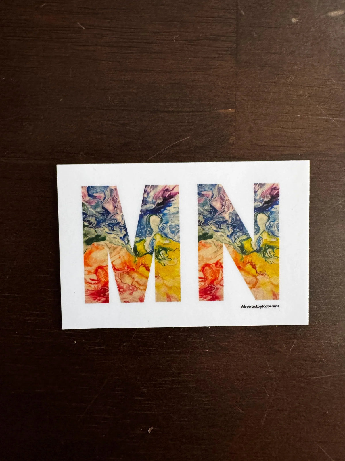 Minnesota Abbreviation Sticker - 3x2" - Rainbow, Pink and Blue - Vinyl - Weatherproof - Trans, LGBTQ+, Minnesota State Shape