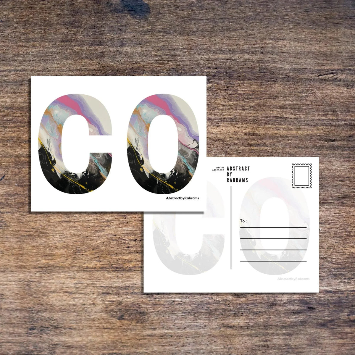 Colorado Abbreviation Postcard - CO -  4.25"x5.5" - Rainbow