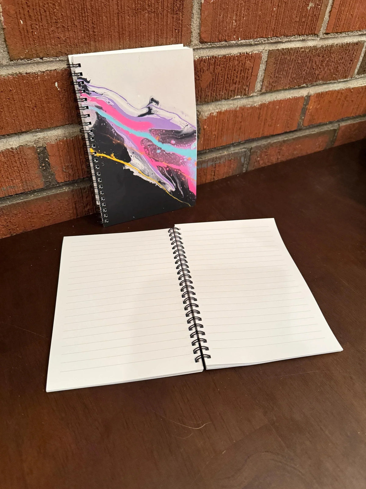 Abstract Pastel Soft Touch Cover Spiral Journal -  5.5"x8"