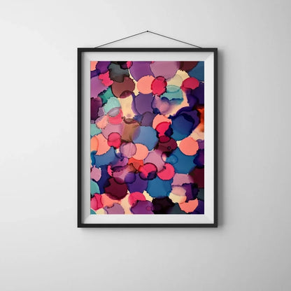 Pink, Purple and Blue Dots Art Print