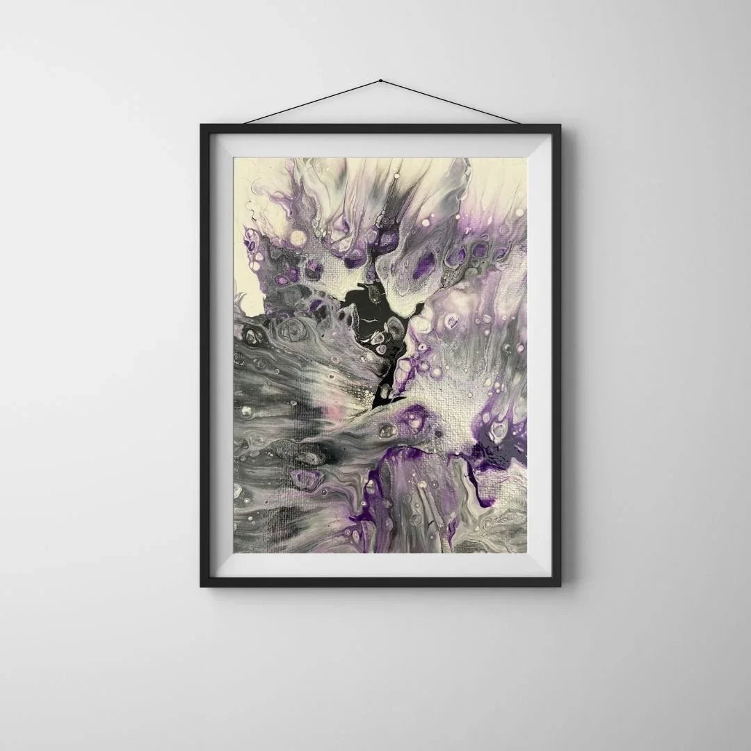 Purple, Black, Gray, Silver Art Print - Asexual Pride