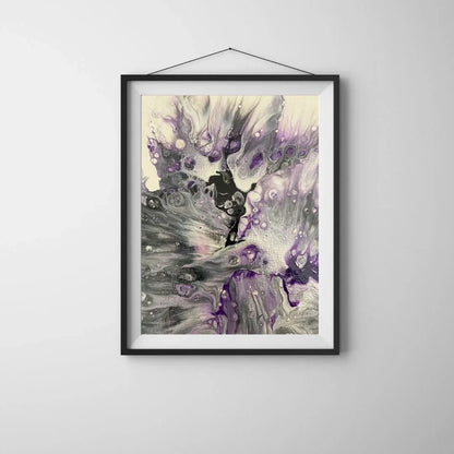 Purple, Black, Gray, Silver Art Print - Asexual Pride