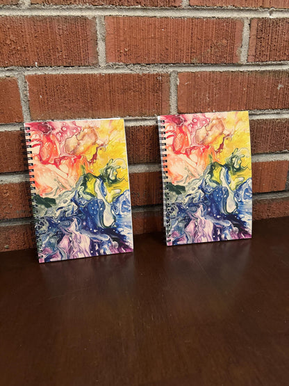 Rainbow Soft Touch Cover Spiral Journal -  5.5"x8" - 120 Pages