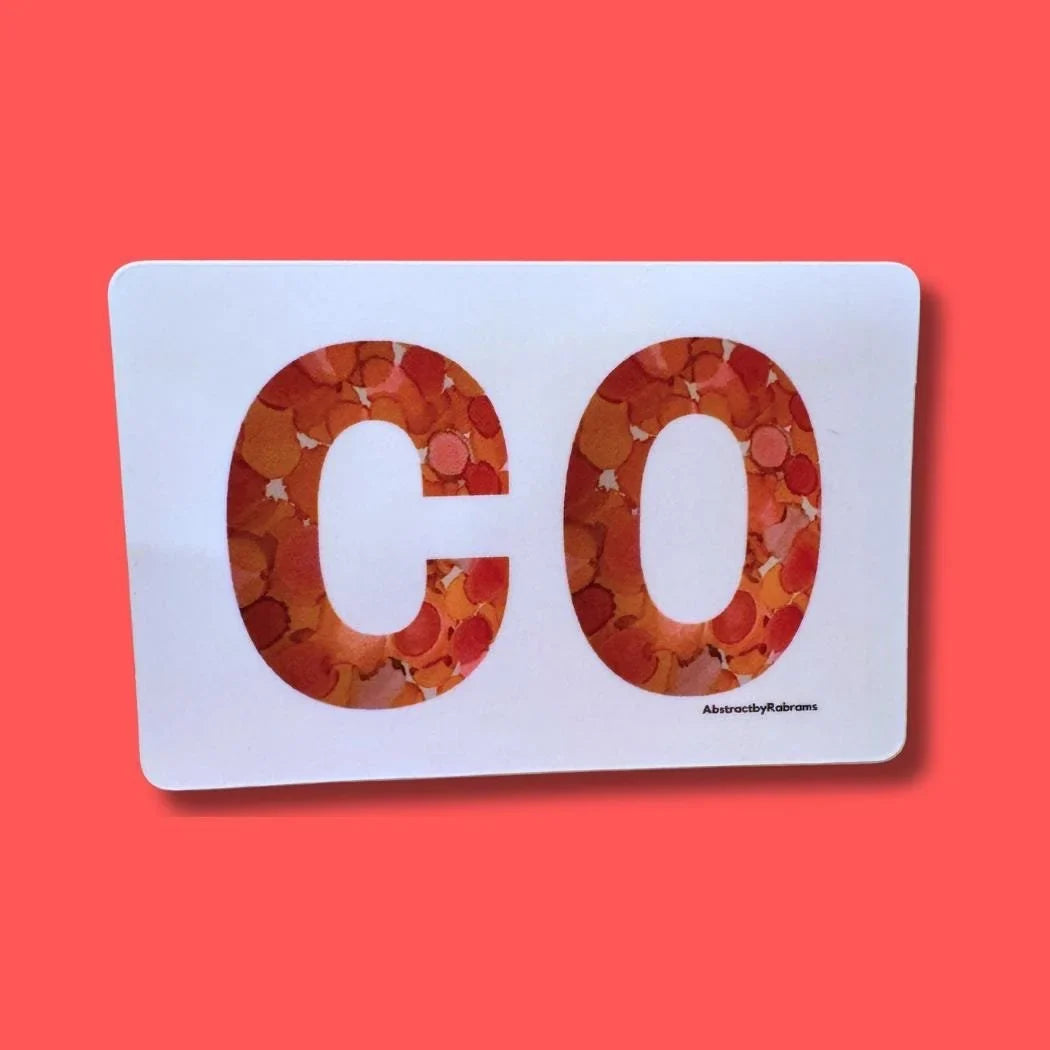 Colorado Abbreviation "CO" Stickers - 3"x2" - Polypropylene - Weatherproof - Colorado State