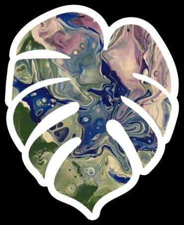 Monstera Sticker - 3″ - Purple, Blue, Green - Vinyl