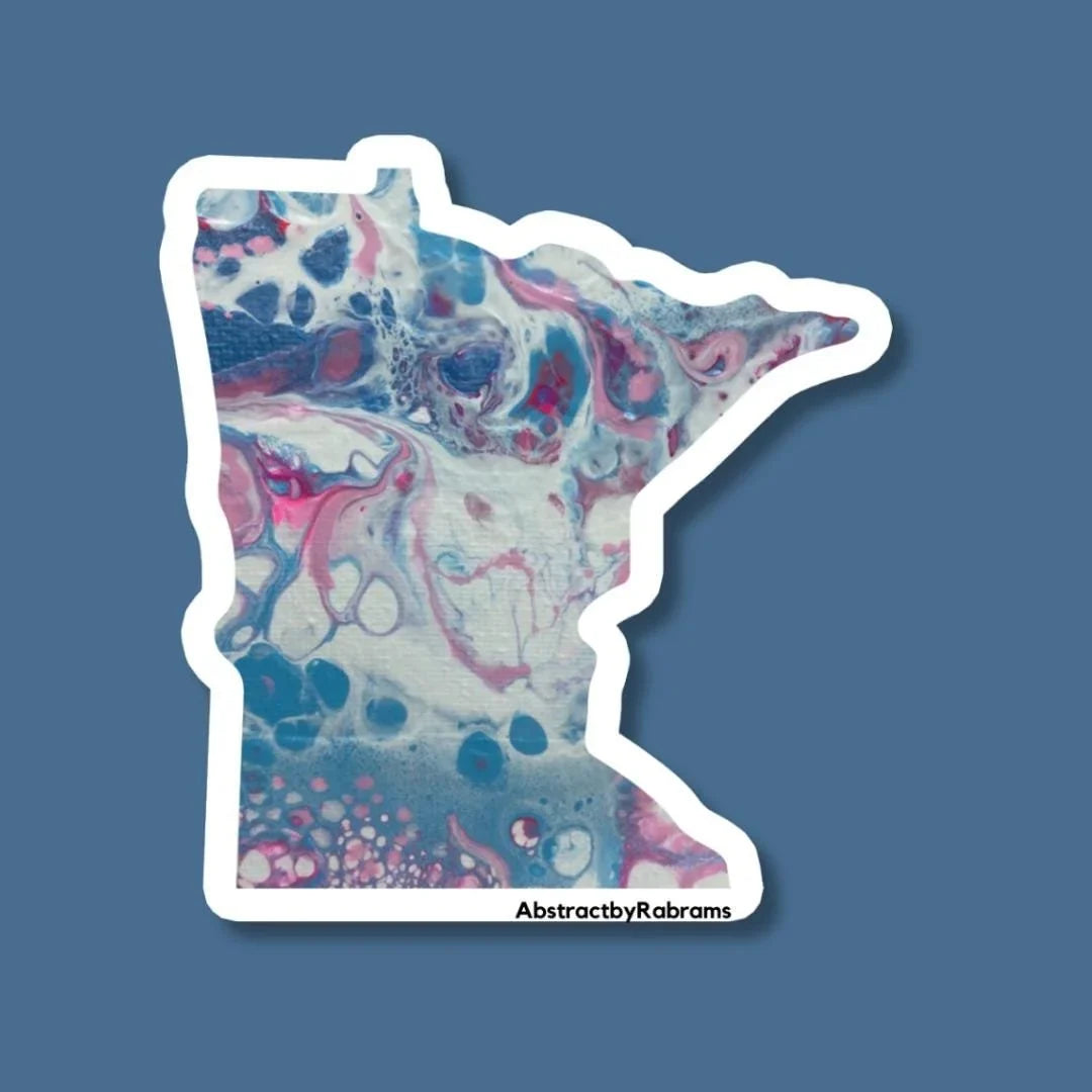 Minnesota Sticker - 3" - Rainbow, Trans Pride, and Cool Colors - Polypropylene