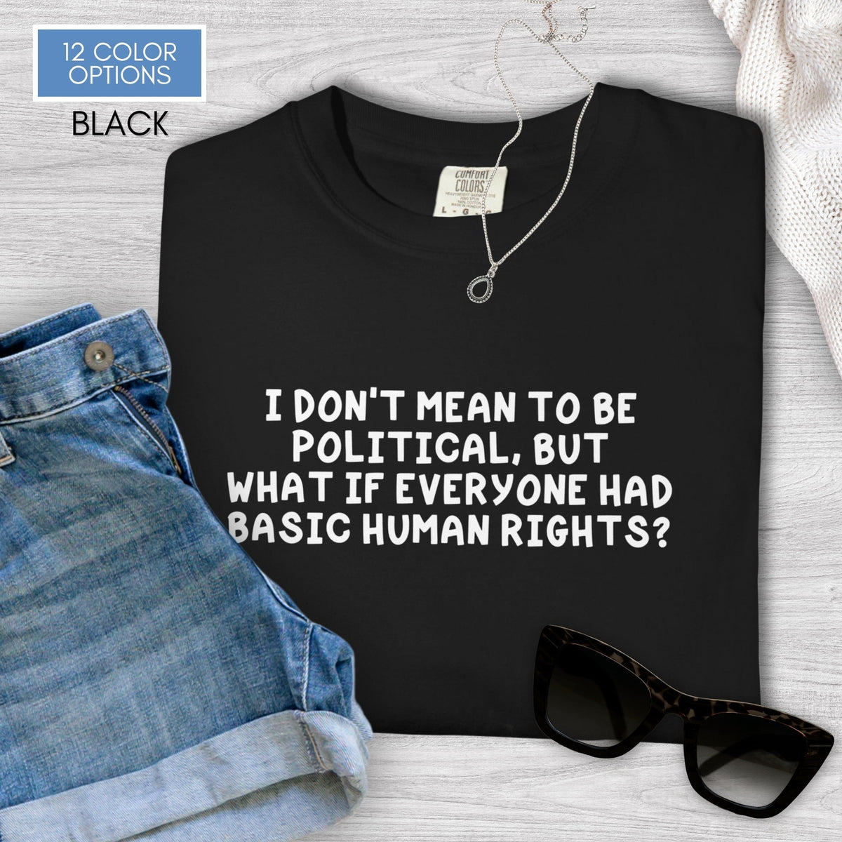 human-rights-unisex-tshirt-political-activist-graphic-tee-comfort-colors-black