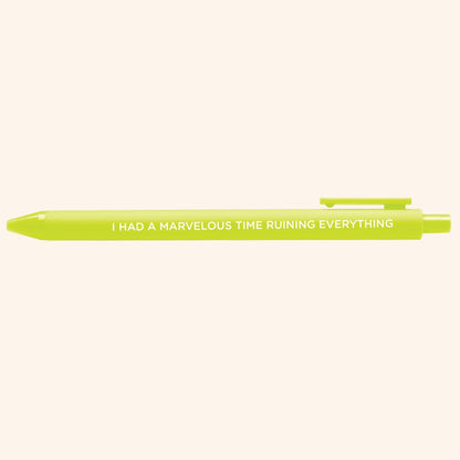 I had a marvelous time ruining everything jotter gel pen - MangoIllustrated - Pens