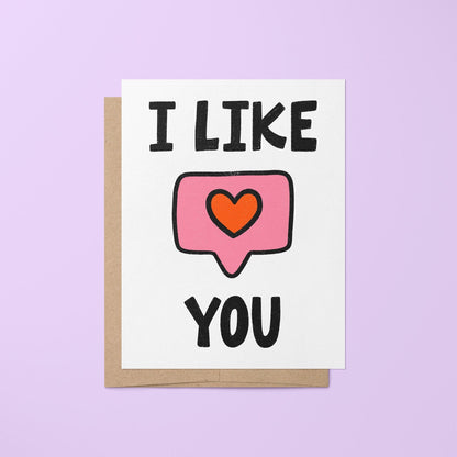 I Like You greeting card - MangoIllustrated - Greeting Cards