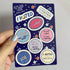 I Voted Sticker Sheet — 8 hand drawn illustrated I voted stickers on 4x6 in vinyl sheet by MangoIllustrated