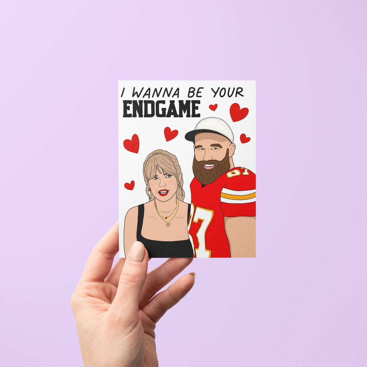 I wanna be your endgame card with A2 kraft envelope — illustrated love card blank inside by indie artist MangoIllustrated
