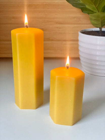 Large Hexagon Beeswax Candle