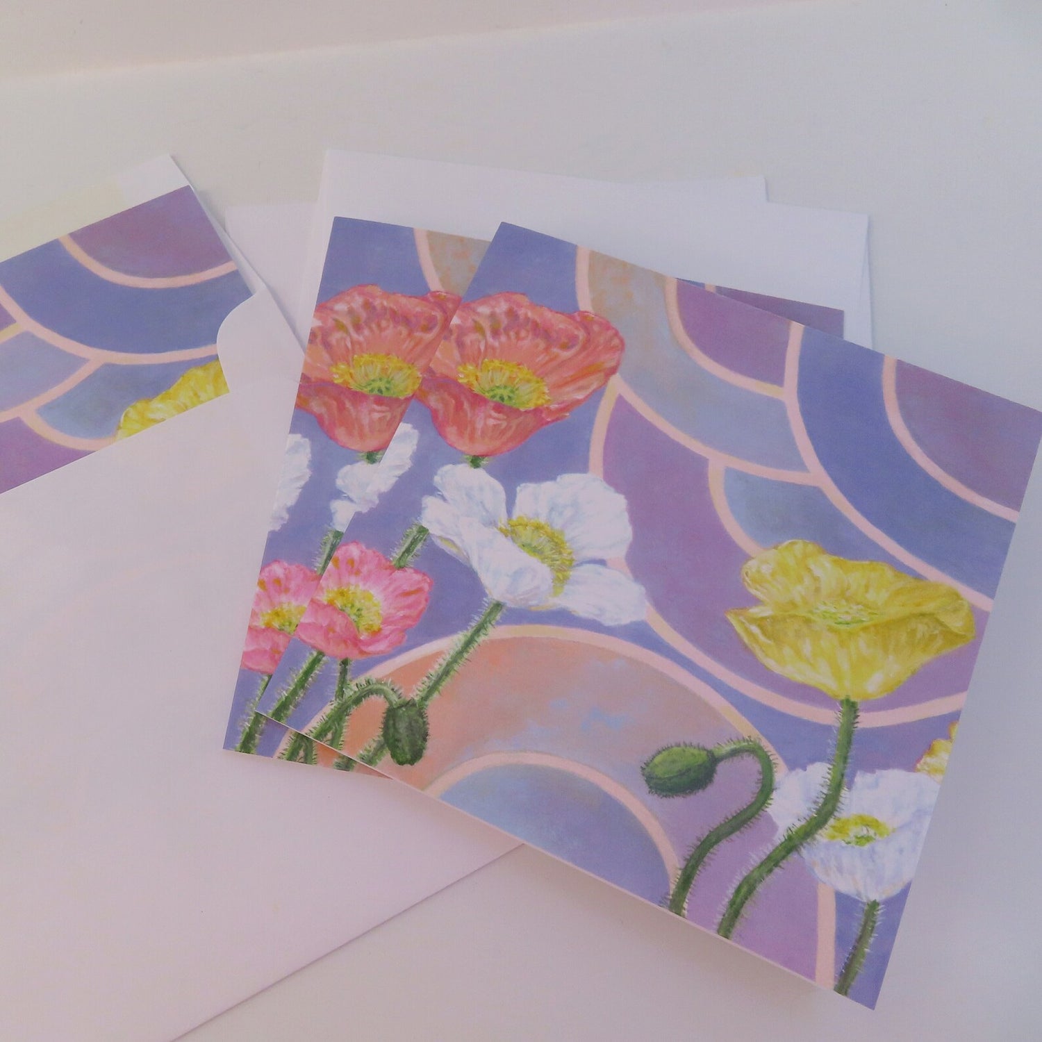 Poppies Stationery Cards - 3 pack