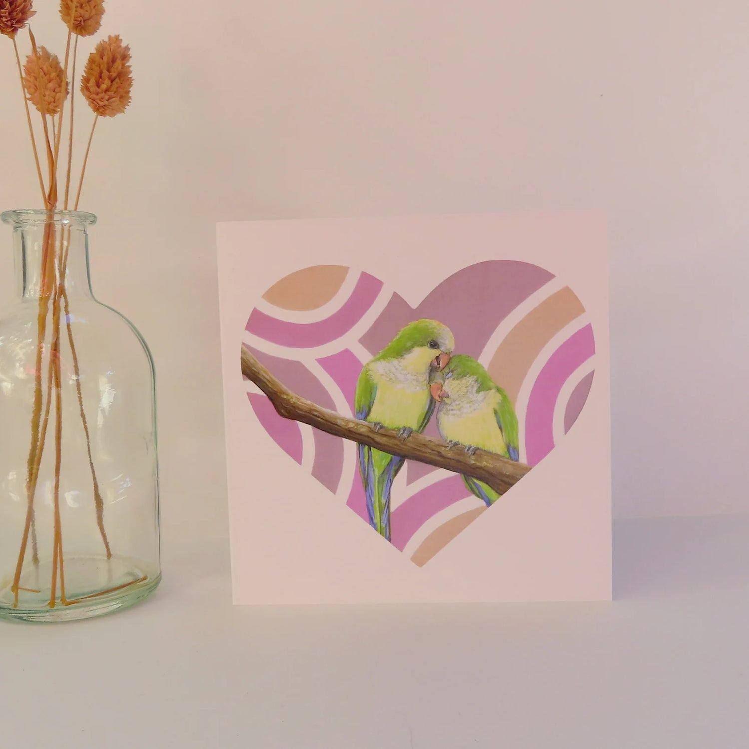 Cuddling Parakeets Stationery Cards - 3 pack