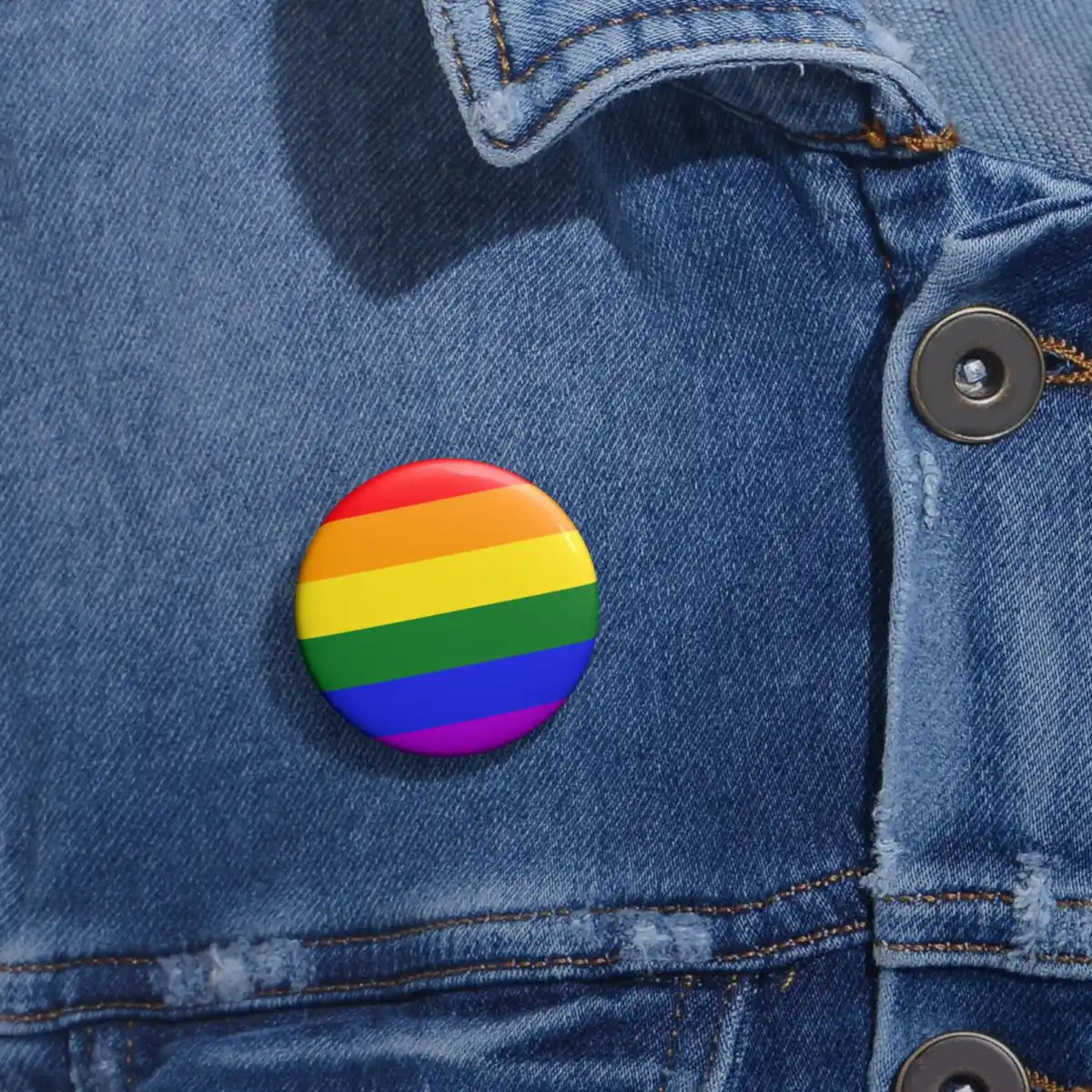 Gay Pride Rainbow Pin Back Button - Resistance Nation