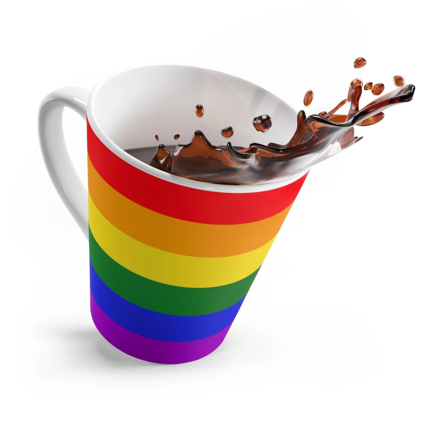 Gay Pride Flag Latte Mug - Resistance Nation