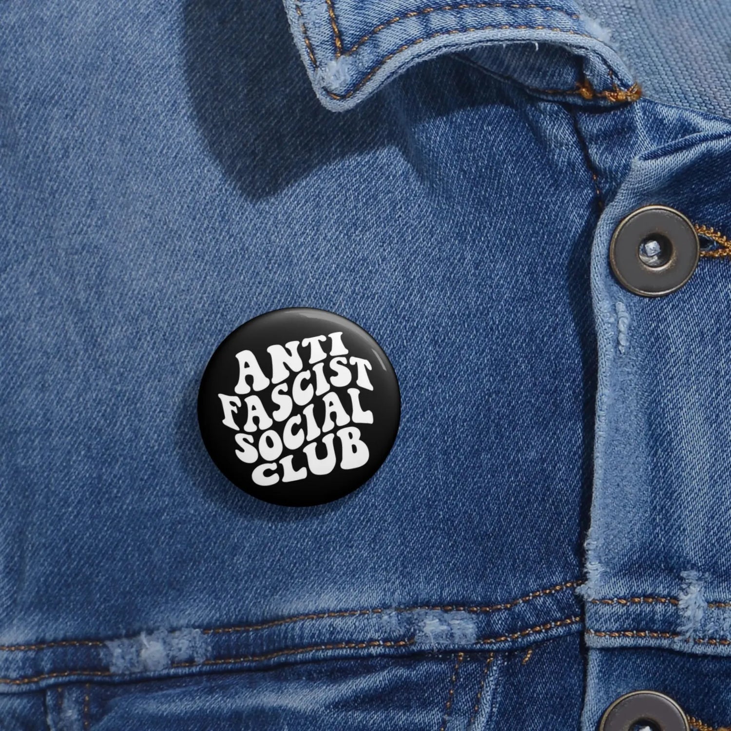 Anti Fascist Social Club Pin Back Button - Resistance Nation