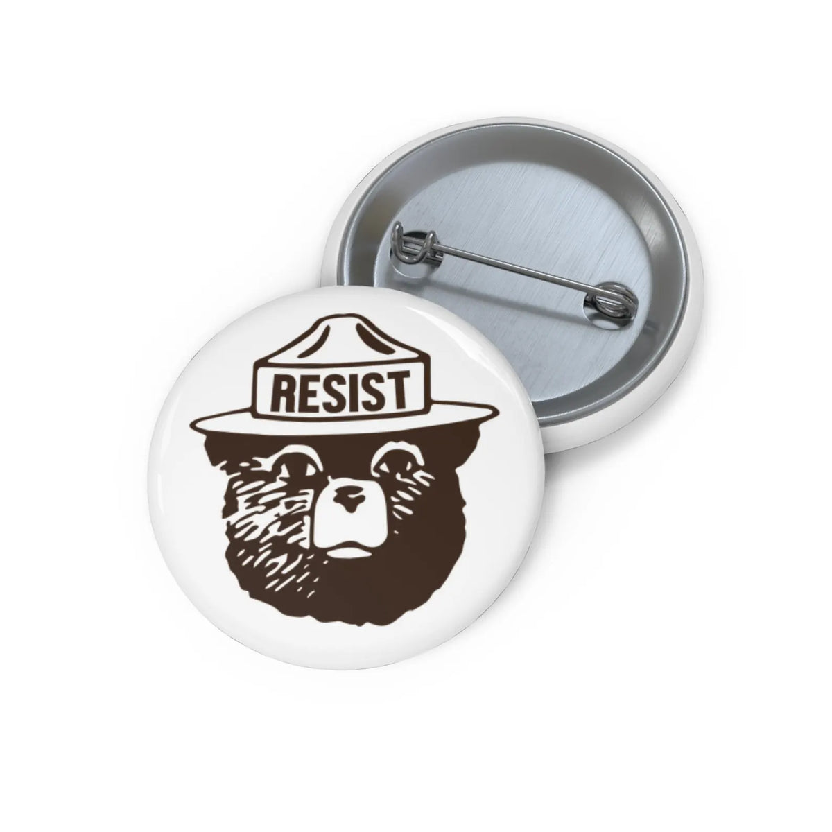 Resist Bear Pin Back Button - Resistance Nation