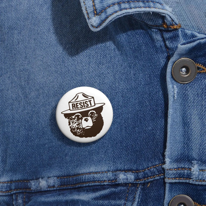 Resist Bear Pin Back Button - Resistance Nation