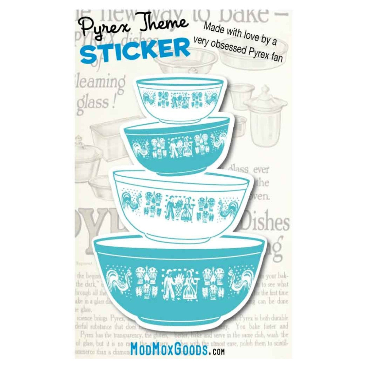 STICKERS Pyrex bowl stacks  choose one or more or all 8