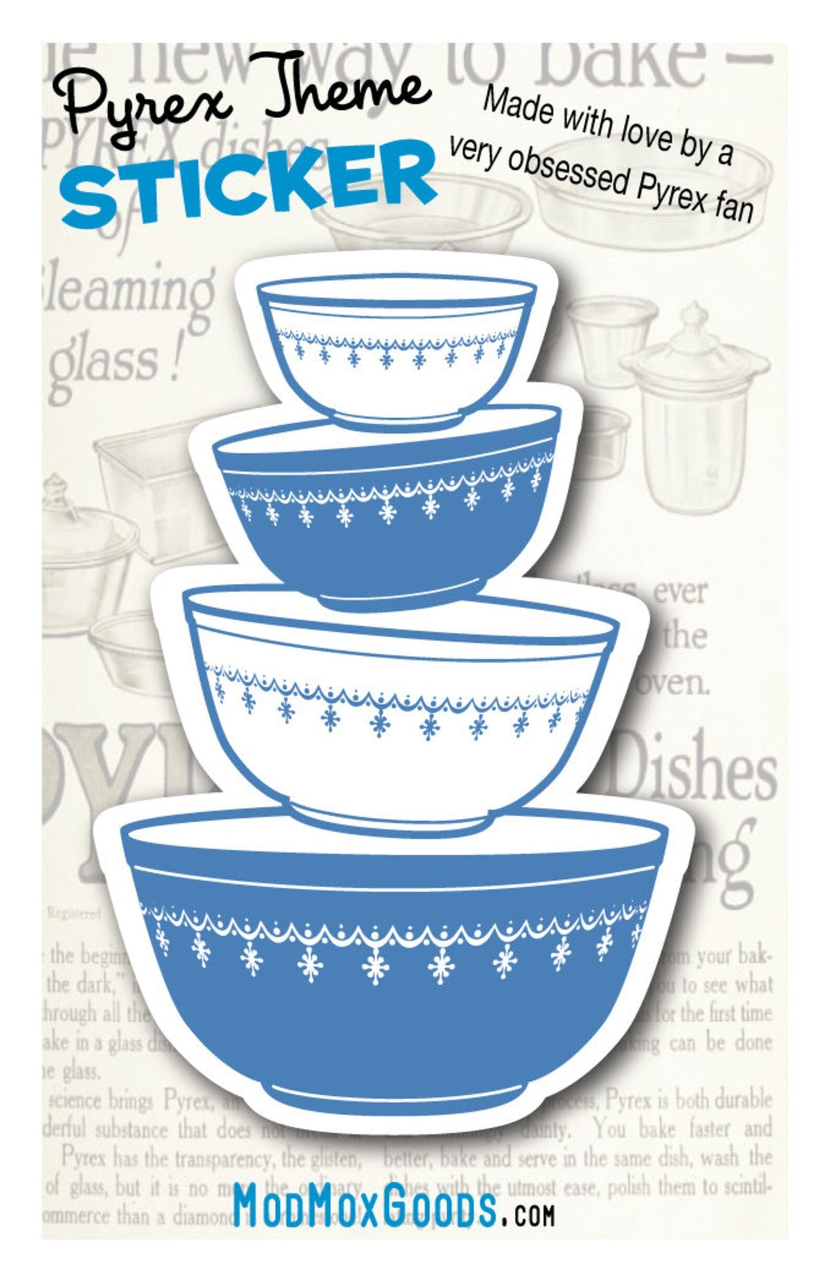 STICKERS Pyrex bowl stacks  choose one or more or all 8