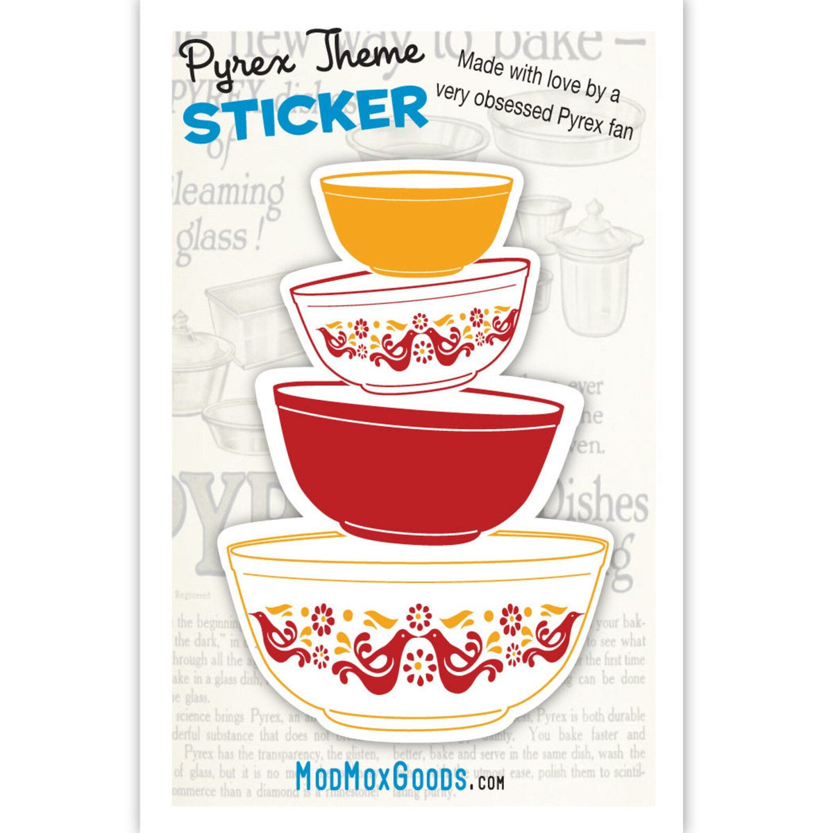 STICKERS Pyrex bowl stacks  choose one or more or all 8