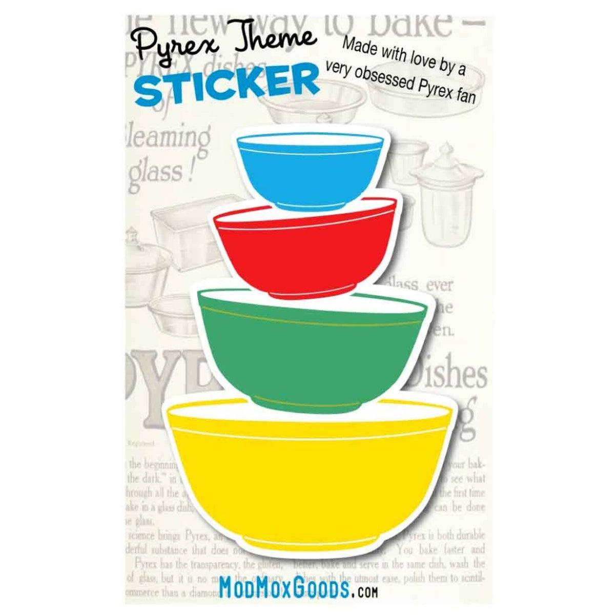 STICKERS Pyrex bowl stacks  choose one or more or all 8