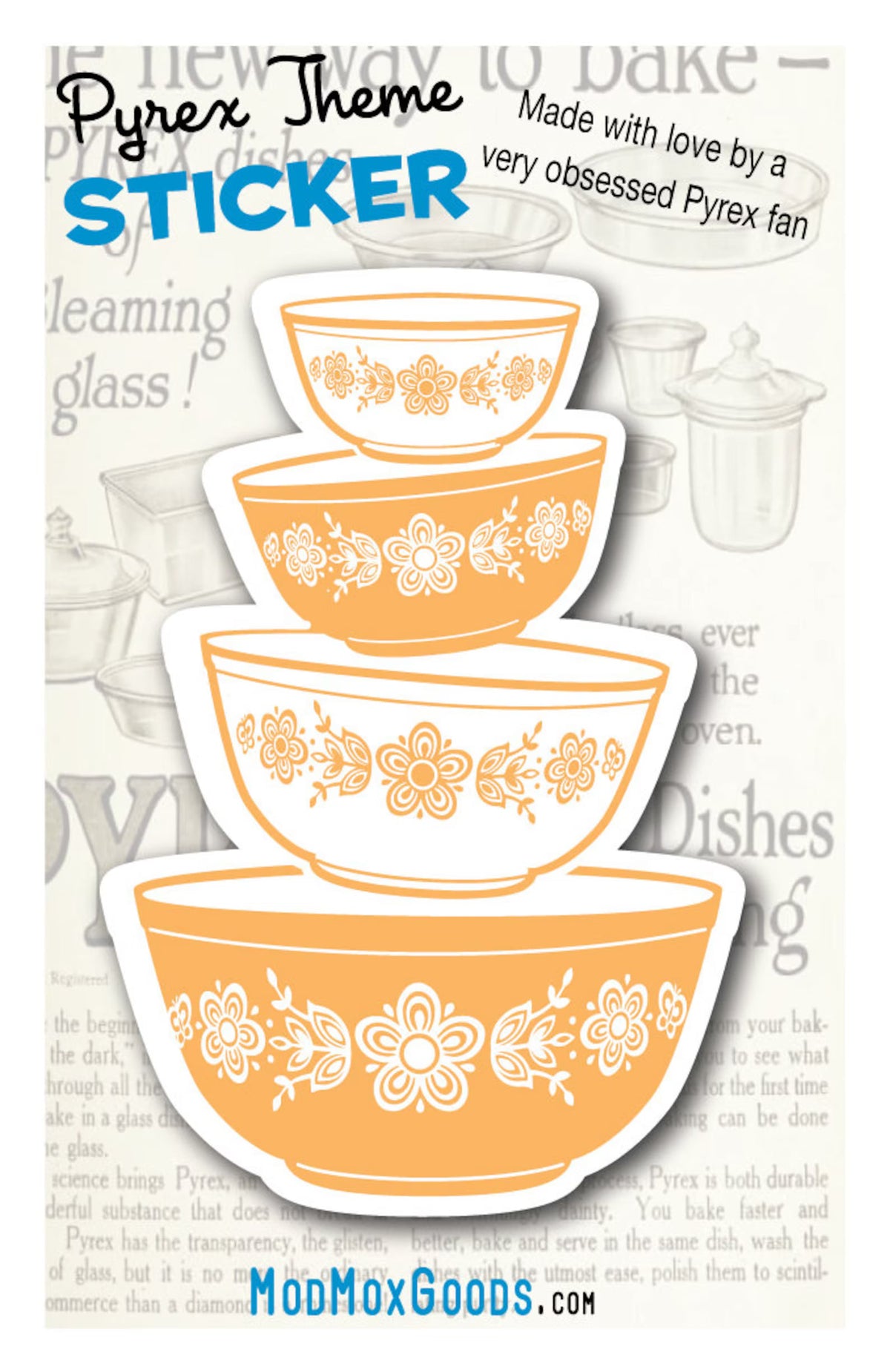 STICKERS Pyrex bowl stacks  choose one or more or all 8