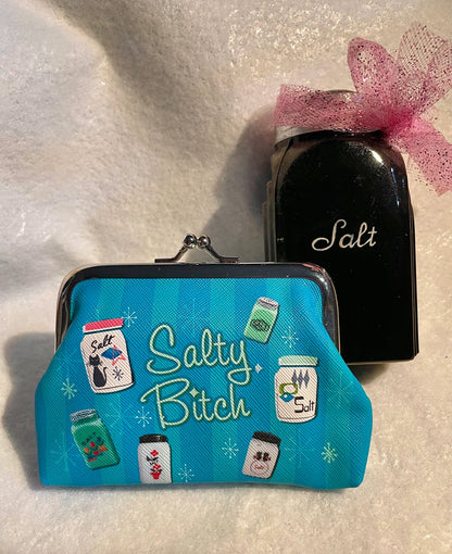 Salty B*tch Coin Purse: Vintage Kitchen Salt Shakers, Kisslock Closure retro style