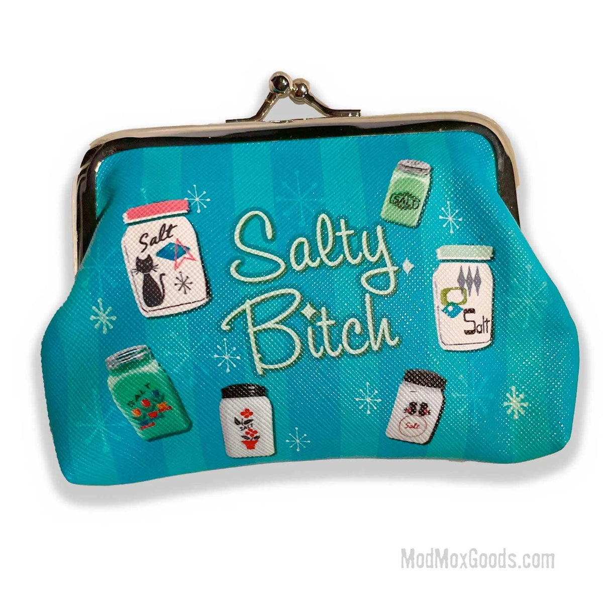 Salty B*tch Coin Purse: Vintage Kitchen Salt Shakers, Kisslock Closure retro style