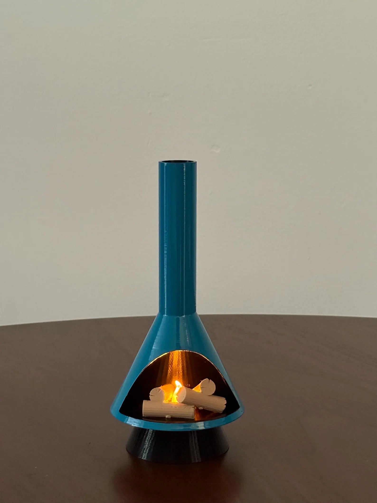 Miniature Mid-Century Modern-style LED Fireplace (1:12 scale)