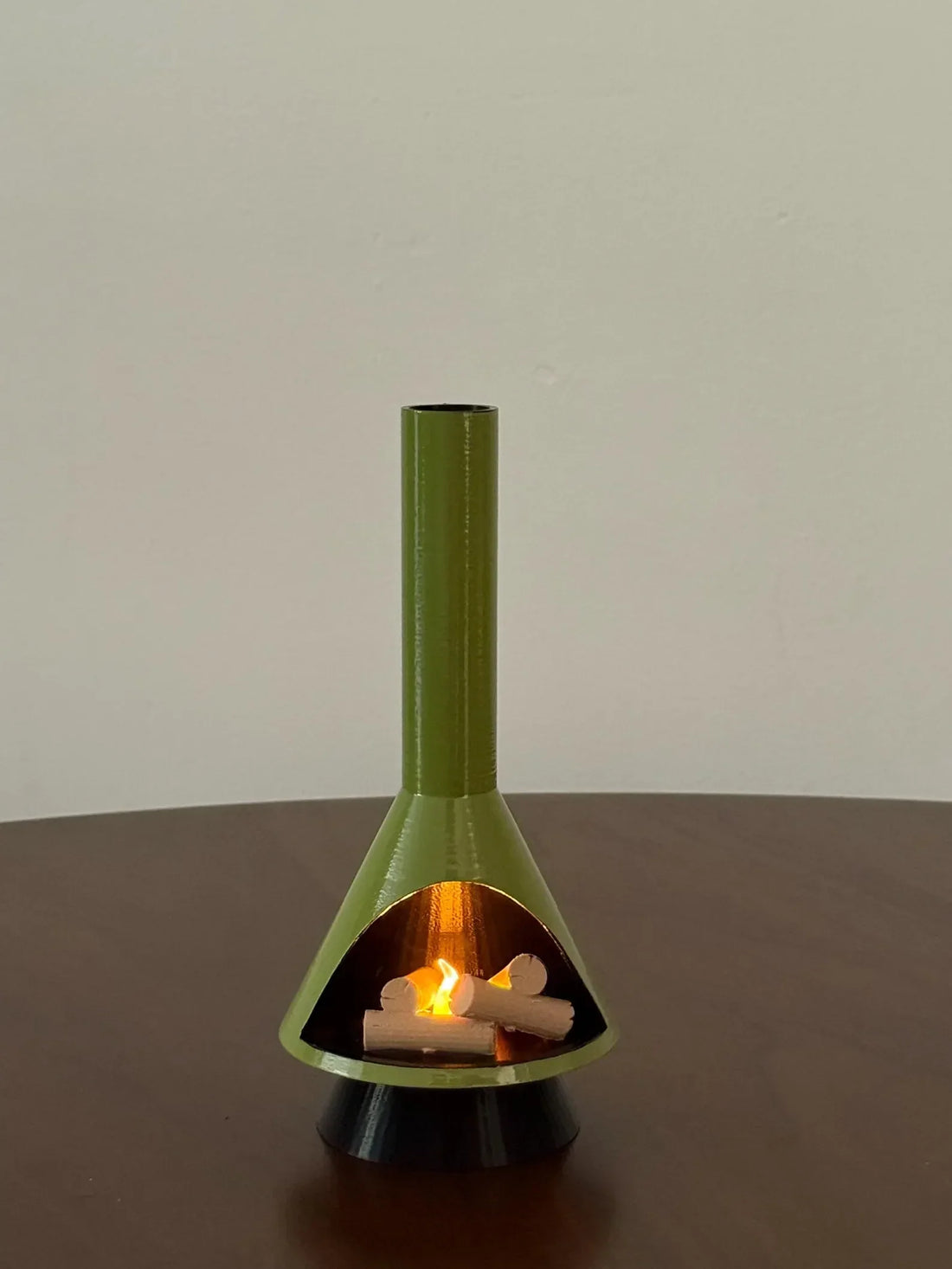 Miniature Mid-Century Modern-style LED Fireplace (1:12 scale)