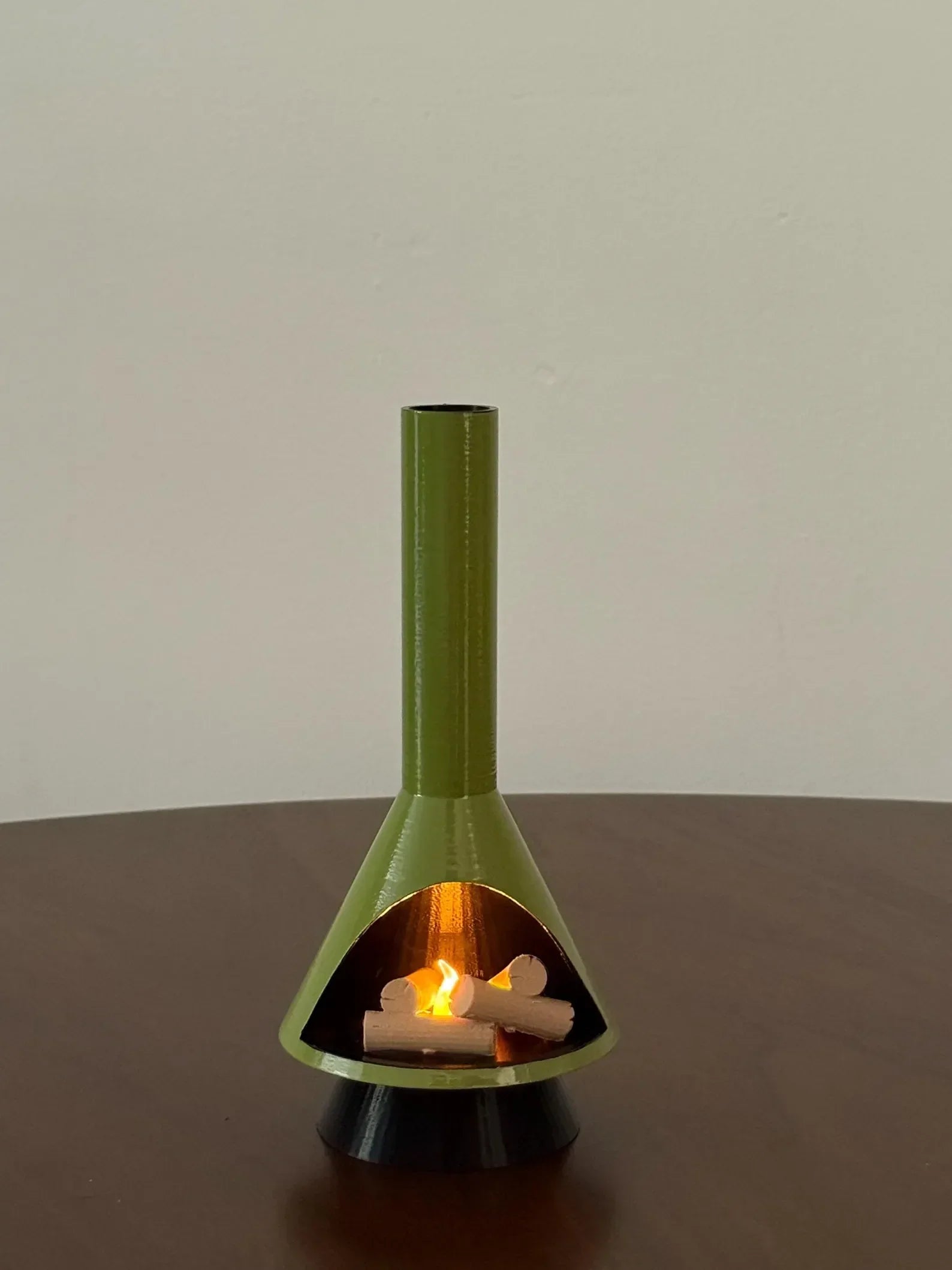 Miniature Mid-Century Modern-style LED Fireplace (1:12 scale)