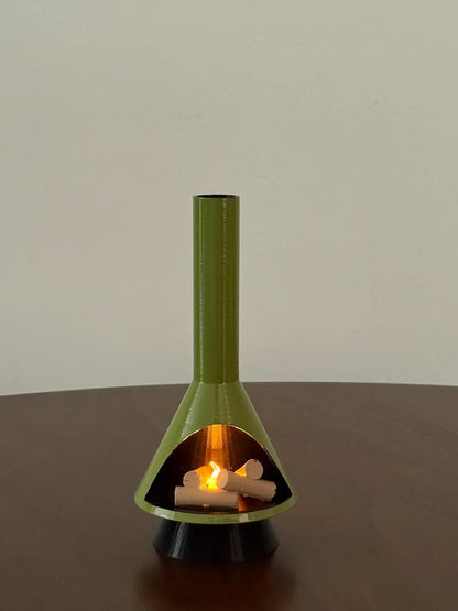 Miniature Mid-Century Modern-style LED Fireplace (1:12 scale)
